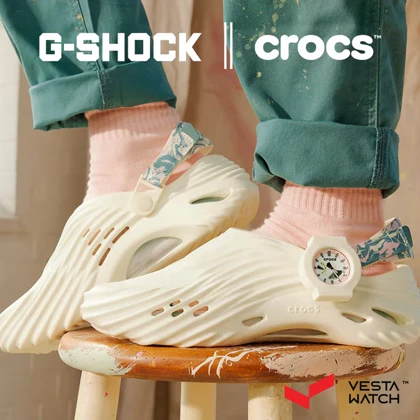 ساعت مچی مردانه و زنانه کاسیو جی‌شاک همراه کراکس CASIO G-SHOCK Crocs Echo Wave Bundle مدل GA2100CROCS25-7P