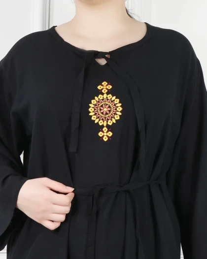 تونیک نخی گلدوزی مشکی محرمی 6974
