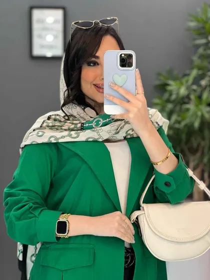 مانتو بغل دکمه جیب پاکتی