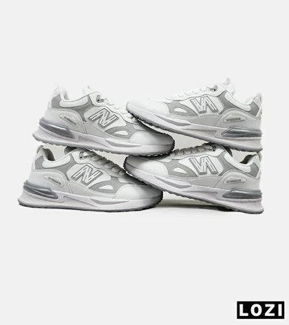 کفش کتانی مردانه سفید طوسی NEW BALANCE yg niubailun