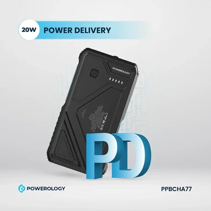 پاوربانک 27000 وایرلس خورشیدی پاورولوژی PP077 PPBCHA77 با چراغ‌قوه