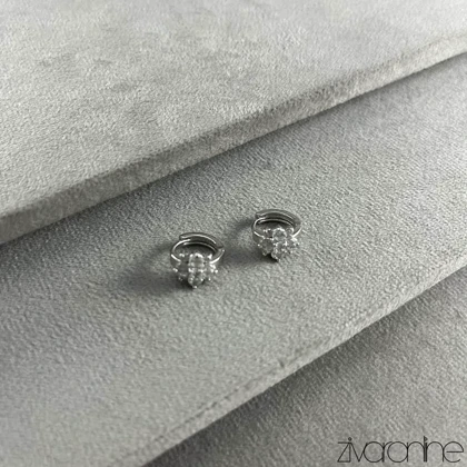 گوشواره زنانه مدل گل تمام نگین 20439