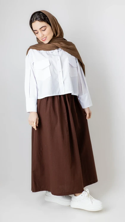 دامن چین‌دار لینن