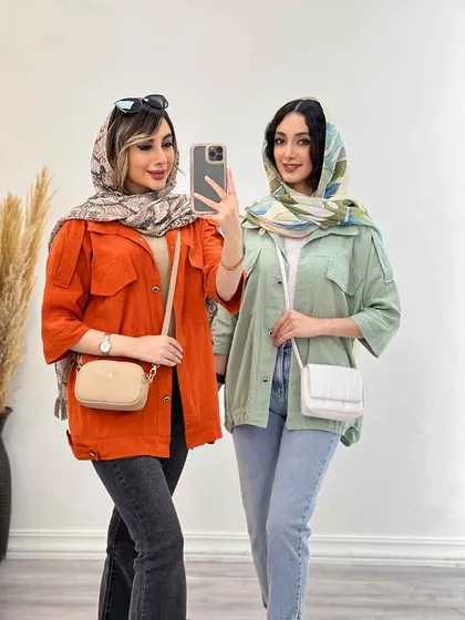مانتو سرشانه پاگن دو جیب