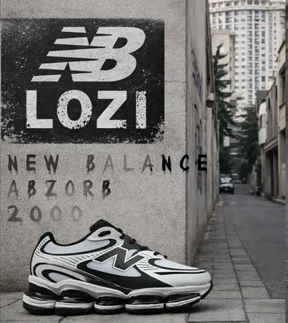 کفش کتانی مردانه و زنانه طوسی مشکی New Balance ABZORB 2000 مدل 8009