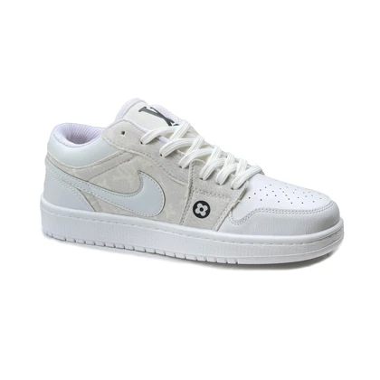 کتانی اسپرت مردانه مدل نایک جردن 1 Nike Jordan رنگ سفید کرم کد 51454
