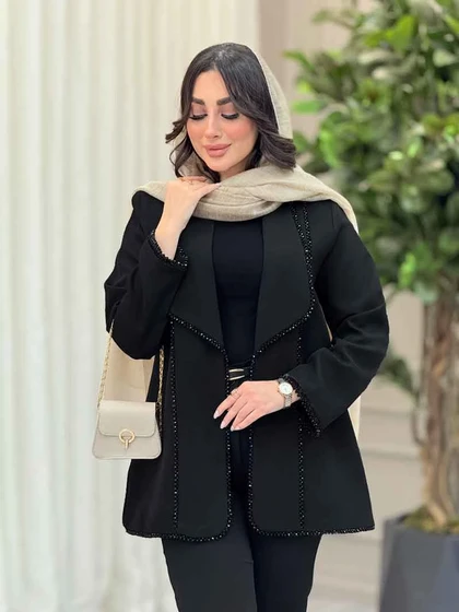 مانتو کریستال دوزی برش‌دار