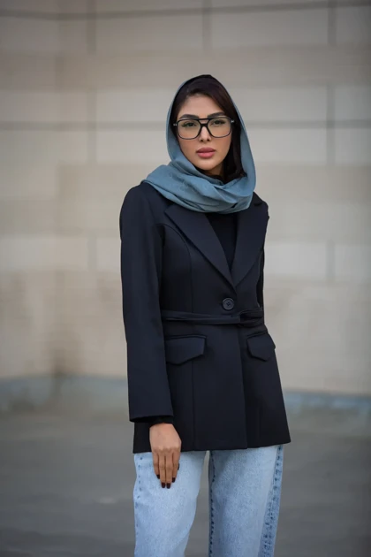 کت زنانه بلدینگ کمر بنددار