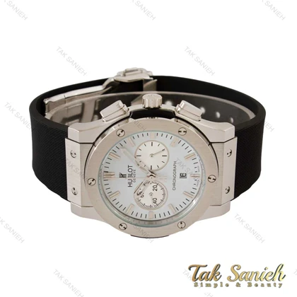 ساعت هابلوت زنانه سه موتوره نقره ای صفحه سفید Hublot-4413-L