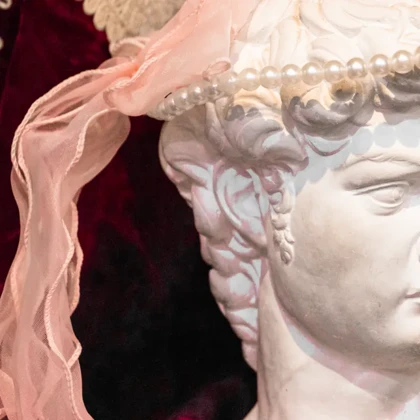 تل سر مرواریدی عروس با پاپیون حریری و تور ظریف