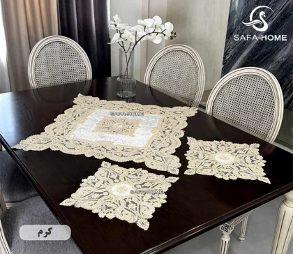 ست رومیزی قیطان طرح اشک 3 تکه