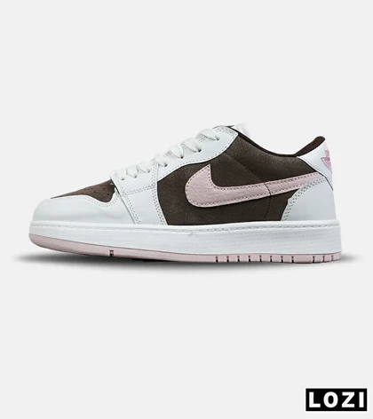 کفش کتانی مردانه و زنانه سفید قهوه ای کرم NIKE travis scott مدل 8318