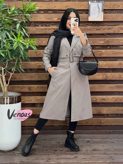 بارانی بلند بالا ژیله آستین سگک