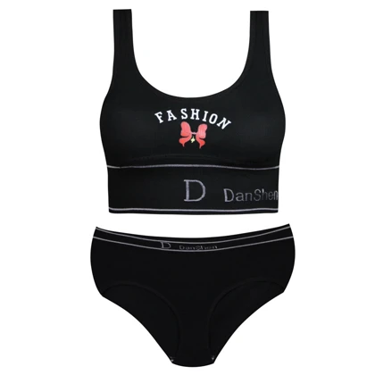 ست شورت و نیم‌تنه زنانه رنگ مشکی مدل بدون فنر پددار کد Myi-4620-1