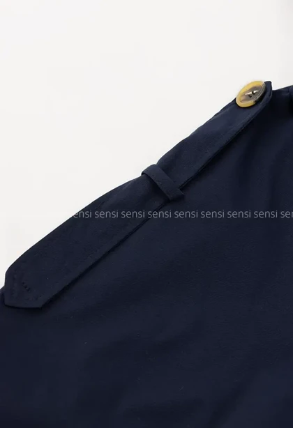 ترنچ کت یقه ایستاده کتان@کد1004635