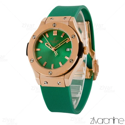 ساعت هابلوت زنانه کلاسیک فیوژن رزگلد صفحه سبز 105190