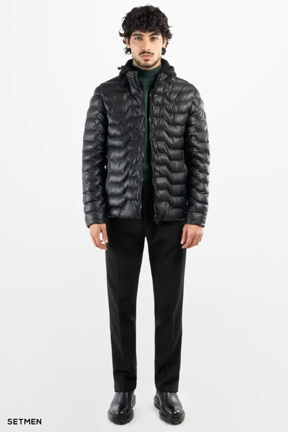 کاپشن مردانه چرم مصنوعی پفی