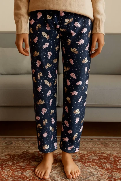 شلوار پیژامه های مخمل وارداتی عروسکی