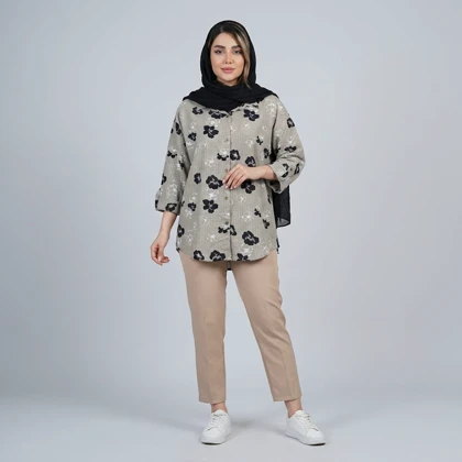 مانتو شومیزی زنانه دیپلمات گل‌دار شقایق