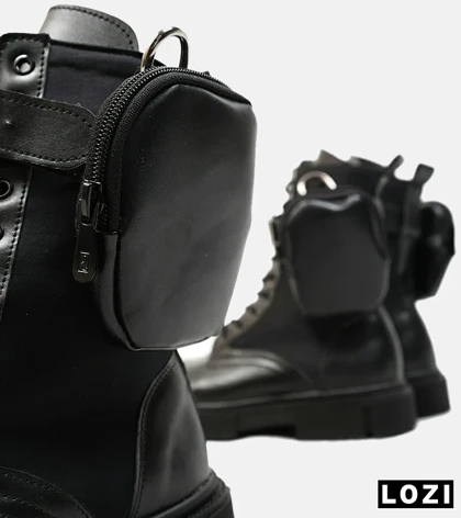 بوت مردانه بگ دار مشکی ZARA