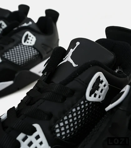 کتانی ساق‌دار زنانه و مردانه مشکی سفید Nike air jordan 4 مدل 6599