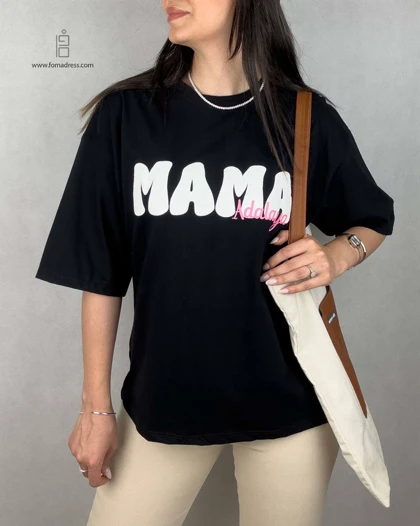 تیشرت باکسی طرح Mama