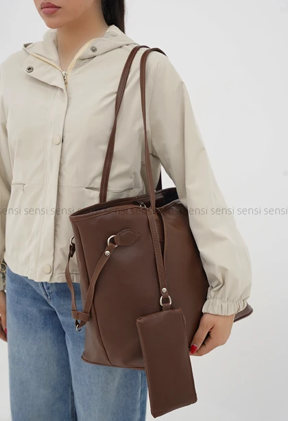 کیف زنانه چرم دودسته کد1006852