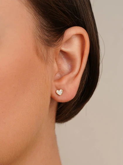 گوشواره میخی قلبی مینیمال