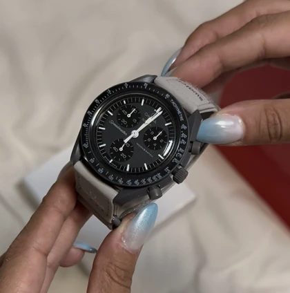 ساعت امگا سواچ عطارد بند طوسی Omega Swatch to the Moon