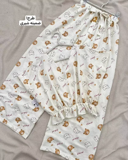 ست کراپ و شلوار موسلین کد 5741