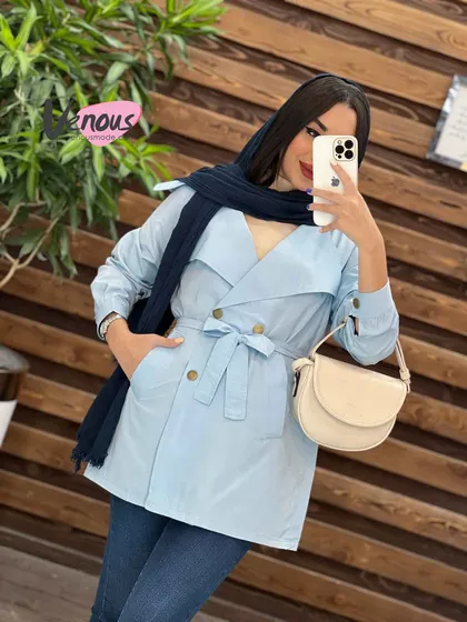 بارانی چهاردکمه یقه پهن