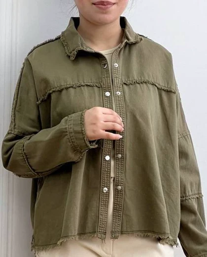 کت کتان جلو دکمه کد 3506