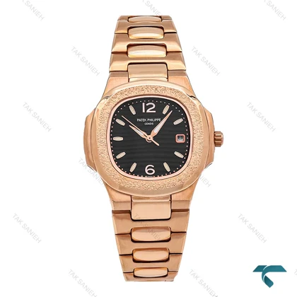 ساعت پتک فیلیپ زنانه رزگلد صفحه مشکی Patek-6600-L
