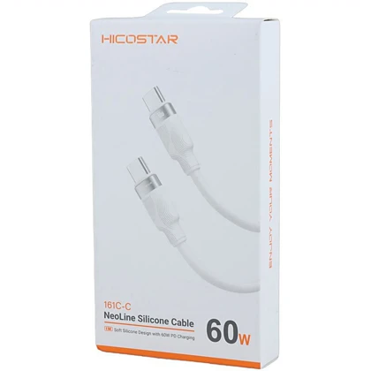 کابل تایپ سی هایکو استار HICOSTAR مدل 161C-C توان 60 وات 1 متری
