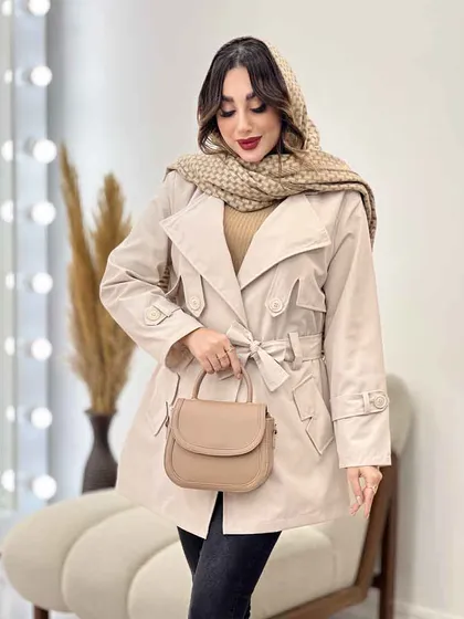 بارانی ژیله پاگن کمر دار