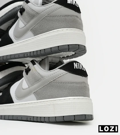 کفش کتانی مردانه طوسی مشکی سفید نایک NIKE SB