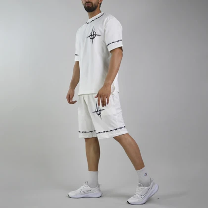 ست تیشرت و شلوارک اسپرت مدل DRY-4B0303 سفید