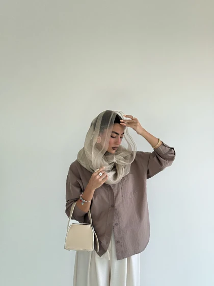 شومیز تک جیب نیلای