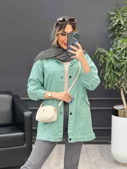 مانتو کتان سرشانه پاگن نیلیا