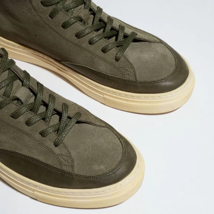 نیم بوت چرم مردانه سبز مدل loca