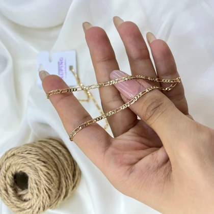 گردنبند زنانه مدل زرین فیگارو طلایی ژوپینگ