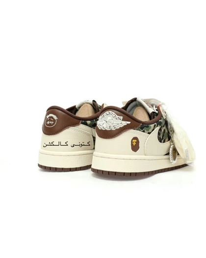 کتانی ویتنامی نایک ایر جردن وان لو تراویس اسکات بیپ ارتشی Nike Air Jordan 1 Low Travis Scott Bape