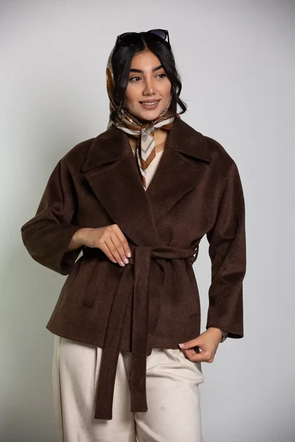 پالتو کت جناقی کمربند دار