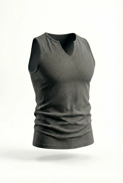 رکابی تنک تاپ یغه کوبایی طوسی تیره OLD SCHOOL