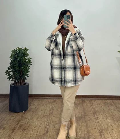 پالتو پشمی کلاهدار داخل تدی 1