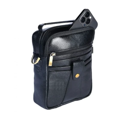 کیف دوشی چرم طبیعی مینی اطلس