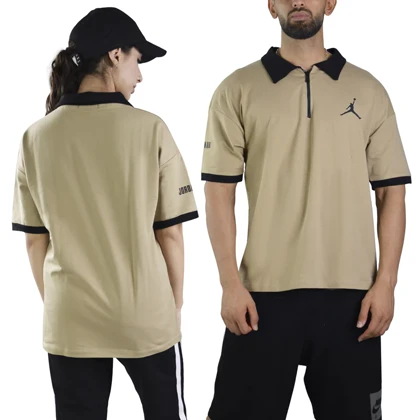 پولوشرت نیم زیپ اسپرت جردن مدل CMP-3E837 نسکافه ای