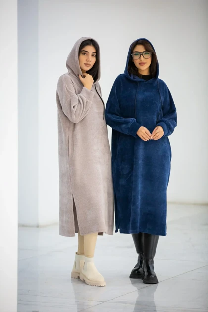 پالتو بیسکوییتی کلاهدار بلند