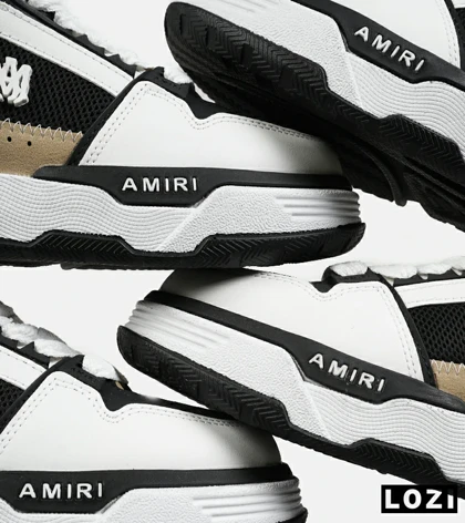 کفش کتانی سفید مشکی قهوه ای AMIRI MA2 Leather