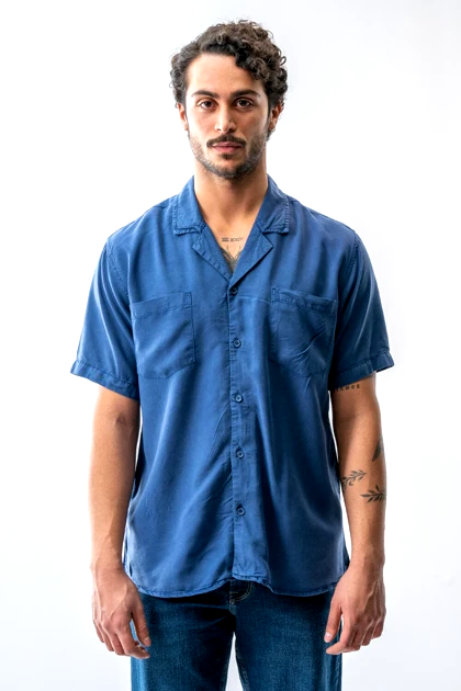 پیراهن آستین کوتاه دوجیب یقه انگلیسی مردانه